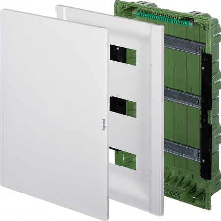 Legrand Practibox3 Щиток распределительный в нишу на 3x12 модулей с клеммником РЕ, белая дверь