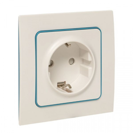 EKF PROxima Стокгольм Белый Розетка с/з, со шторками, 16А, винт.клеммы