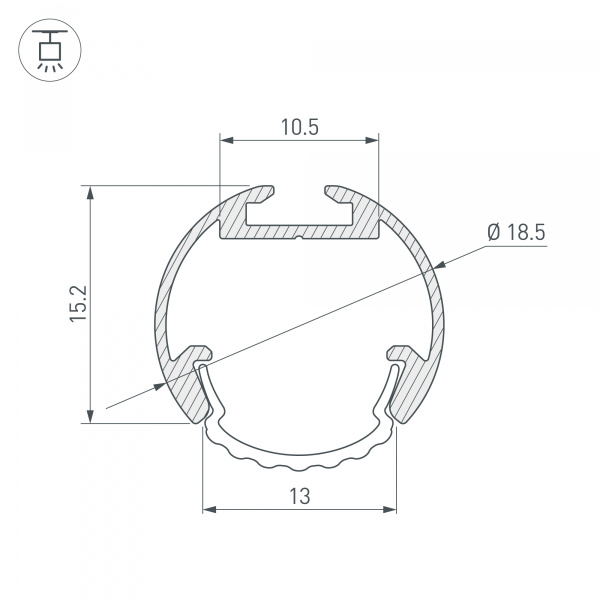 Профиль Arlight ROUND-D18-2000 ANOD 025482
