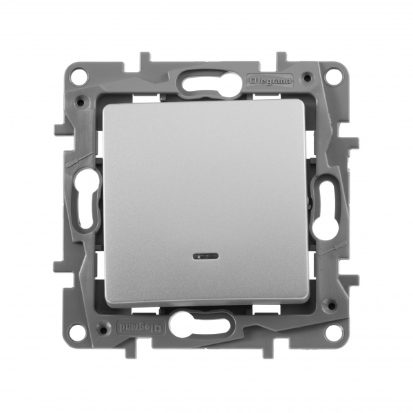 Legrand Etika Алюминий Переключатель с подсветкой, 10А, Автоматические клеммы