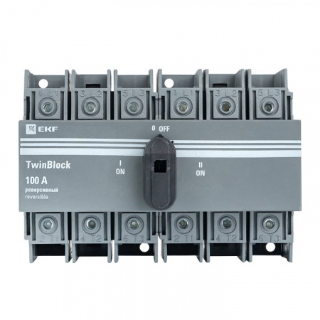 EKF PROxima Рубильник 100A 3P реверсивный c рукояткой для прямой установки TwinBlock