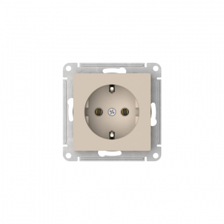 Systeme Electric AtlasDesign Песочный Розетка с заземлением, 16А, мех., быстрозажим. клем.