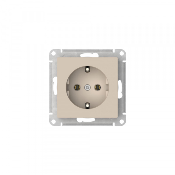Systeme Electric AtlasDesign Песочный Розетка с заземлением, 16А, мех., быстрозажим. клем.