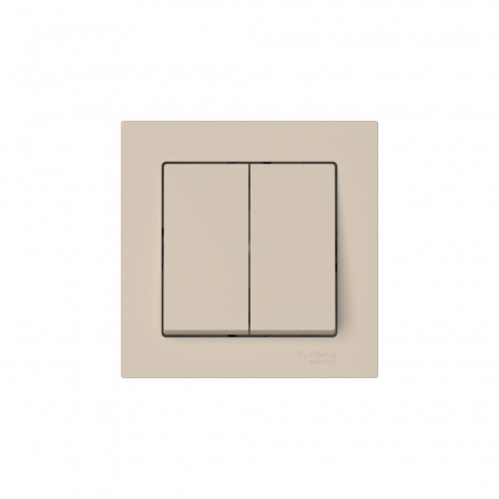 Systeme Electric AtlasDesign Песочный Выключатель 2-клавишный, сх.5, 10АХ, в сборе, быстрозажим. клем.