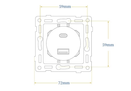 Donel Механизм USB зарядного устройства 20вт, 3100мА, тип A+С, серия N96 Collect, DTM20400