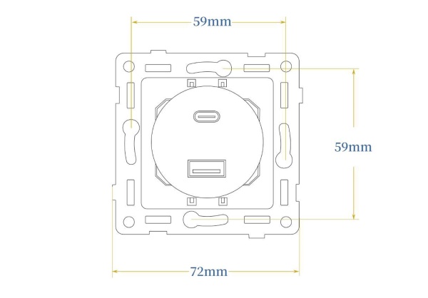 Donel Механизм USB зарядного устройства 20вт, 3100мА, тип A+С, серия N96 Collect, DTM20400