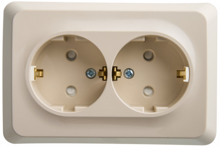 SE Этюд Крем Розетка 2-ая с/з со шторками 16А 250B