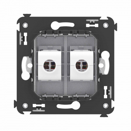 DKC Avanti Компьютерная розетка RJ-45 без шторки в стену, кат.6 двойная, Закаленная сталь