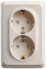 SE Этюд наруж Крем Розетка 2-ая угловая с/з со шторками 16А 250B