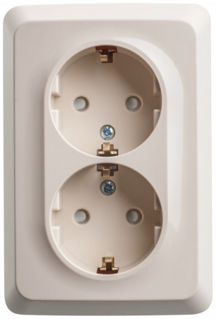 SE Этюд наруж Крем Розетка 2-ая угловая с/з со шторками 16А 250B