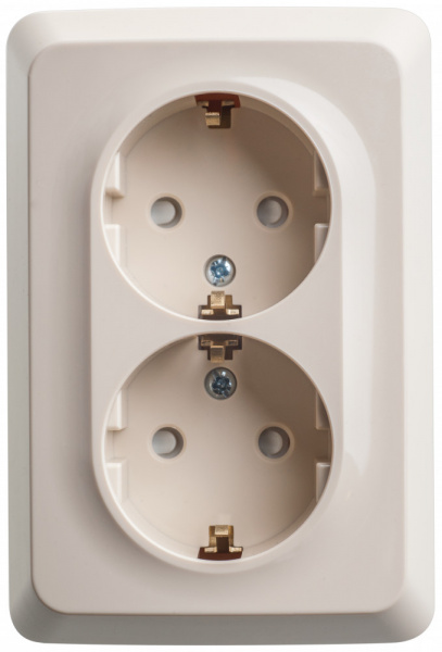 SE Этюд наруж Крем Розетка 2-ая угловая с/з со шторками 16А 250B