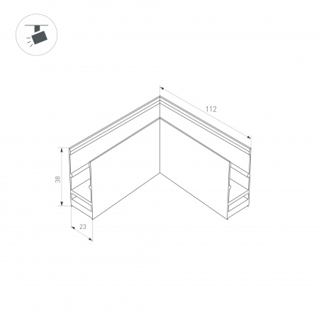 Коннектор L-образный для магнитного шинопровода Arlight Mag-Con-2538-L90 033247
