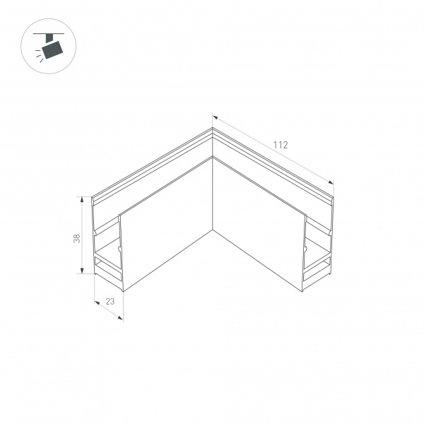 Коннектор L-образный для магнитного шинопровода Arlight Mag-Con-2538-L90 033247