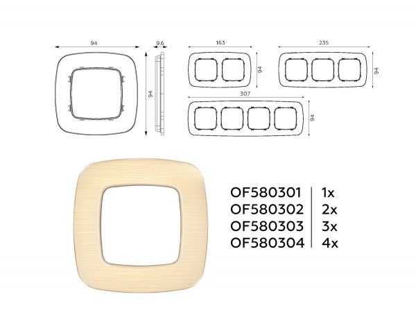 Рамка OMEGA Radian (Шампань Металл шлифованный) 4-ая OF580304
