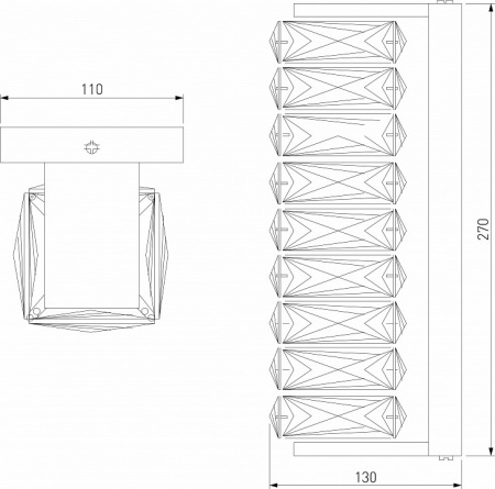 Настенный светильник с хрусталем 40259 LED хром Eurosvet Blitz
