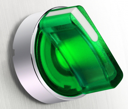 Schneider Electric XB4 Переключатель с фиксацией 1-2 зеленый 1НЗ+1НО подсветка 24В AC/DC IP65