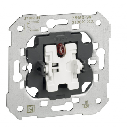 Simon 75 Мех Выключатель кнопочный с подсветкой