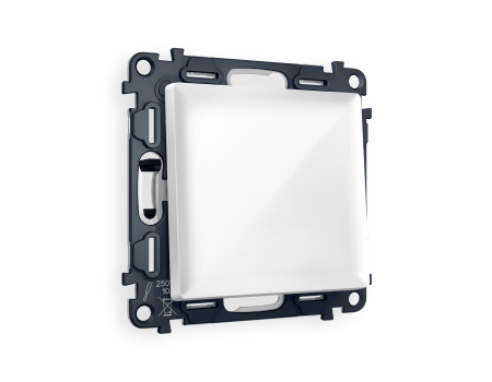 Комплект механизма 1-клавишного проходного выключателя ALFA MA101020 Белый глянец QUANT