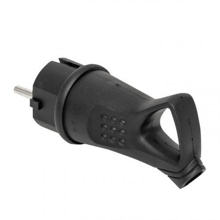 EKF Basic Вилка угловая каучуковая с кольцом 230В 2P+PE 16A IP44