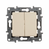 Legrand Etika Слоновая кость Выключатель 2-х клавишный, 10А, Винтовые клеммы