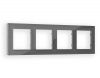 Рамка ALFA Platos (Антрацит серый Стекло органическое) 4-ая AF330654