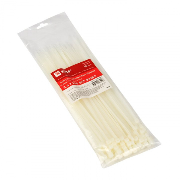 EKF Basic Хомут нейлоновый (3,6х250) (100шт.)