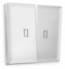 Лицевая панель ALFA (Белый глянец) для 2-клавишных выключателей с подсветкой QUANT AP1040