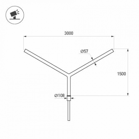 Arlight Кронштейн OXOR-SY2-3000x108-L1500 BLACK (Сталь)