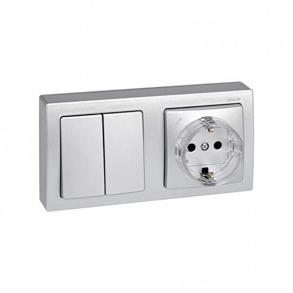 Simon 73 loft Алюминий Рамка 2-ая горизонтальная 75х146 мм