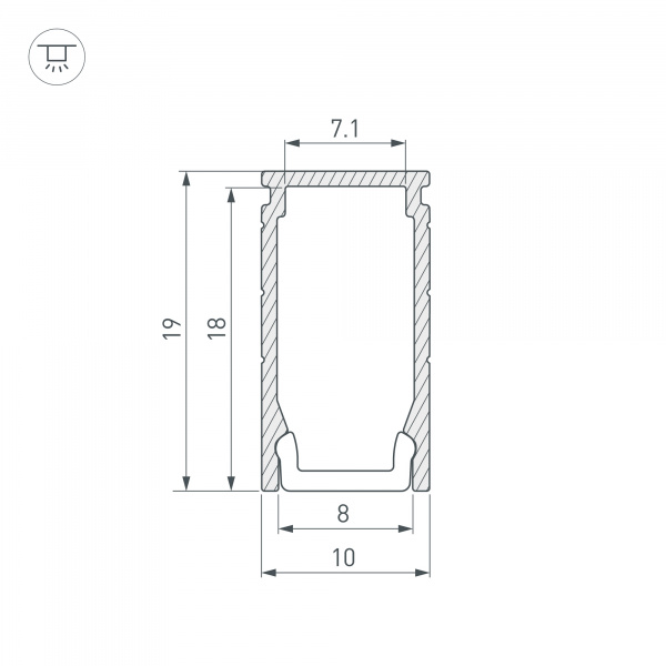 Arlight Профиль LINE-1019-2000 ANOD (Алюминий)