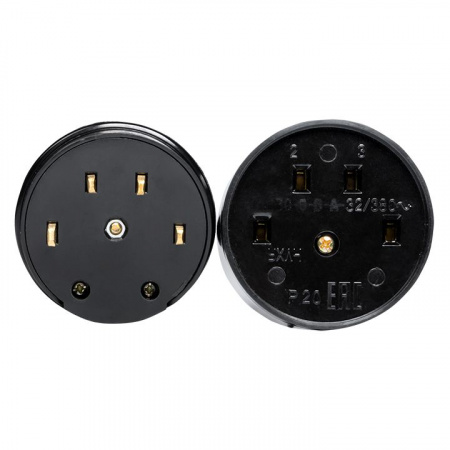 EKF PROxima Разъем РШ-ВШ 32А 380В 3P+PE (ОУ) карболитовый черный