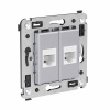 DKC Avanti Компьютерная розетка RJ-45 без шторки в стену, кат.6А двойная, Закаленная сталь