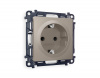 Комплект механизма электрической розетки ALFA MA367010 Серо-бежевый матовый с заземлением со шторками 2P+E 16A-250V QUANT