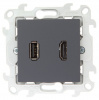 Simon 24 Графит Коннектор HDMI+USB 2.0