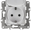 ЭРА 12-2103-01 Розетка 2P+E Schuko со шторками с крышкой, 16A-250В, IP20, 12, Белый