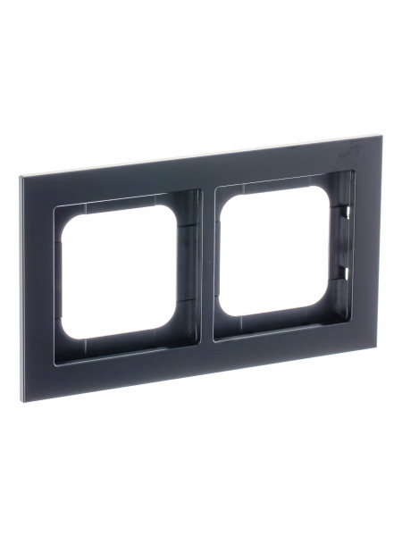ABB Axcent металл/матовый черный Рамка 2-постовая
