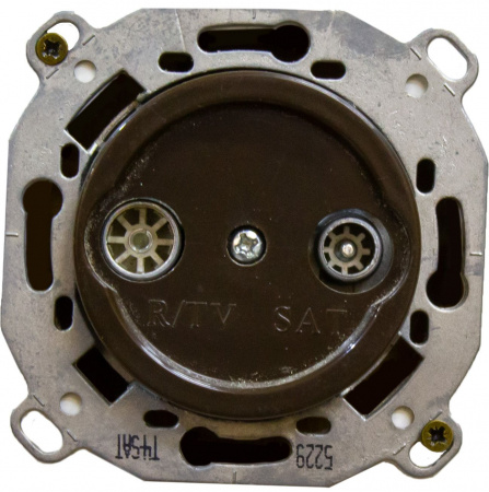 BIRONI Шедель Пластик Коричневый Розетка R/TV-SAT оконечная (скрытый монтаж)