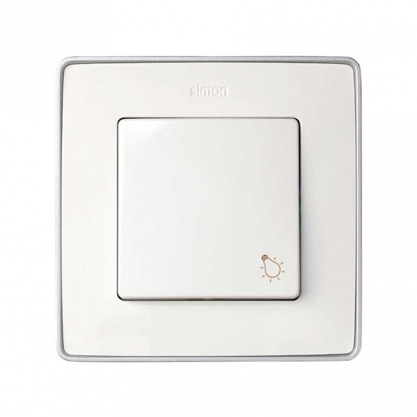 Simon 82 Белая Накладка с пиктограммой "лампа" для 1-клав. мех., S82,82N