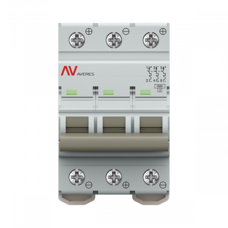 Выключатель автоматический AV-10 DC 3P 2A (C) 10kA EKF AVERES