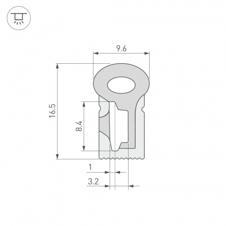Arlight Силиконовый профиль WPH-FLEX-0817-SIDE-S8-10m WHITE (Силикон)