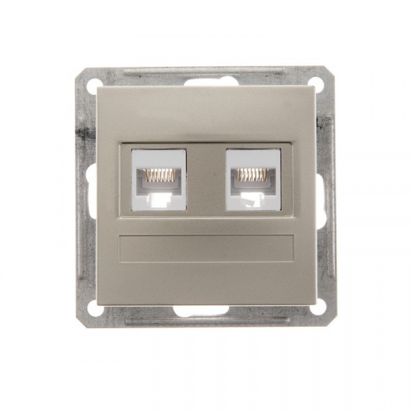 Systeme Electric Wessen 59 Шампань Розетка компьютерная 2-ая RJ45 кат.5e