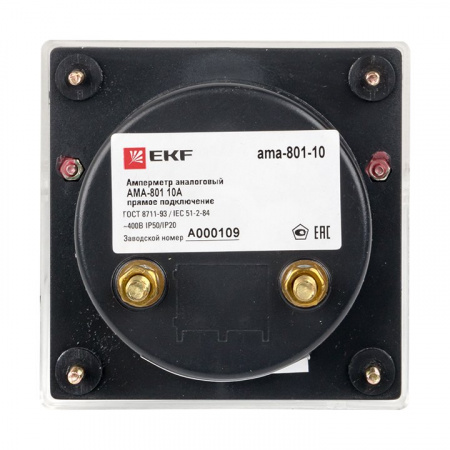 EKF PROxima Амперметр AMA-801 аналоговый на панель (80х80) круглый вырез 10А прямое подключение