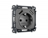 Комплект механизма электрической розетки OMEGA MO659010 Антрацит серый 2USB A+A 18W быстрая зарядка с заземлением и шторками 2P+E 16A-250V QUANT
