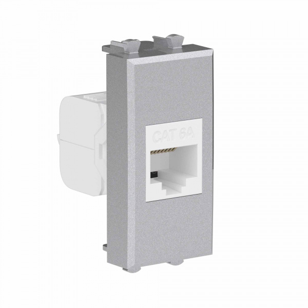 DKC Avanti Компьютерная розетка RJ-45 без шторки модульная, кат.6А, Закаленная сталь, 1 модуль