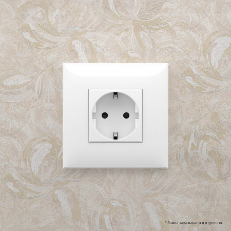 DKC Avanti Белое облако Розетка 2P+E со шторками