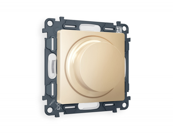 Комплект механизма светорегулятора универсального поворотно-нажимного ALFA MA605510 Шампань  25-600W/LED 5-300W QUANT