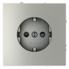 Розетка встраиваемая VOLTUM S70 с заземлением и защитными шторками, 16А, (сталь)