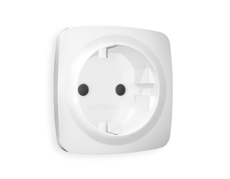 Лицевая панель OMEGA (Белый матовый) для электрической розетки с/з со шторками QUANT OP1270