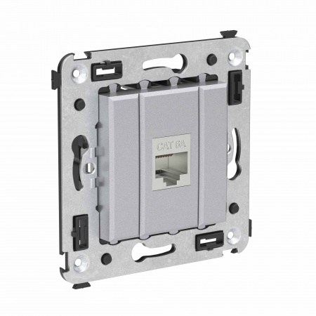 DKC Avanti Компьютерная розетка RJ-45 без шторки в стену, кат.6А одинарная экранированная, Закаленная сталь