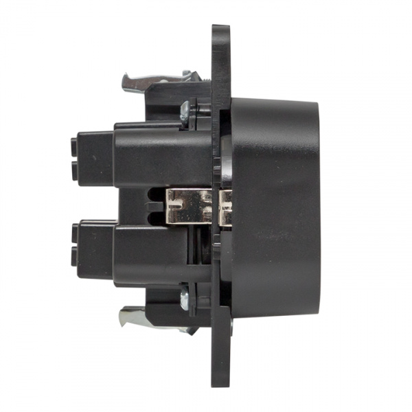 EKF PROxima Стокгольм Черный Розетка 2-ая с/з, со шторками, 16А